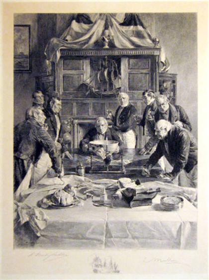 Appraisal: piece Etching Sadler W alter Dendy Banquet scene London x