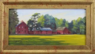 Appraisal: Signed th C Oil Canvas Painting of a Farm American