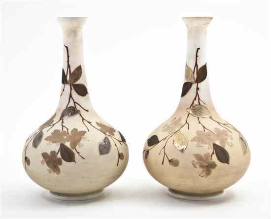 Appraisal: A Pair of Glass Vases each of bottle form having