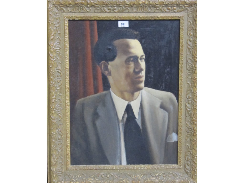 Appraisal: Mid twentieth century oil on canvas portrait of a man