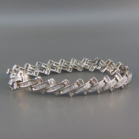 Appraisal: Diamond Bracelet baguette diamonds totaling carats high grade k white