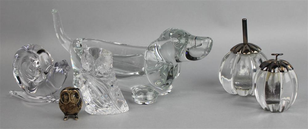 Appraisal: GROUP OF GLASS AND SILVER ORNAMENTS INCLUDING TIFFANY AND WATERFORD