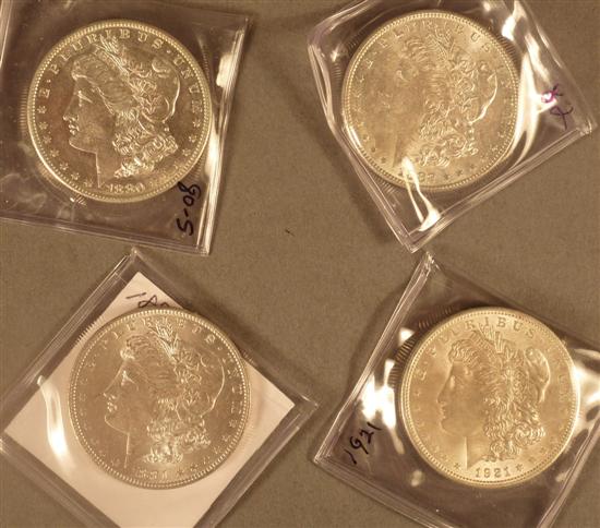 Appraisal: Lot of Morgan Dollars -S -O all AU