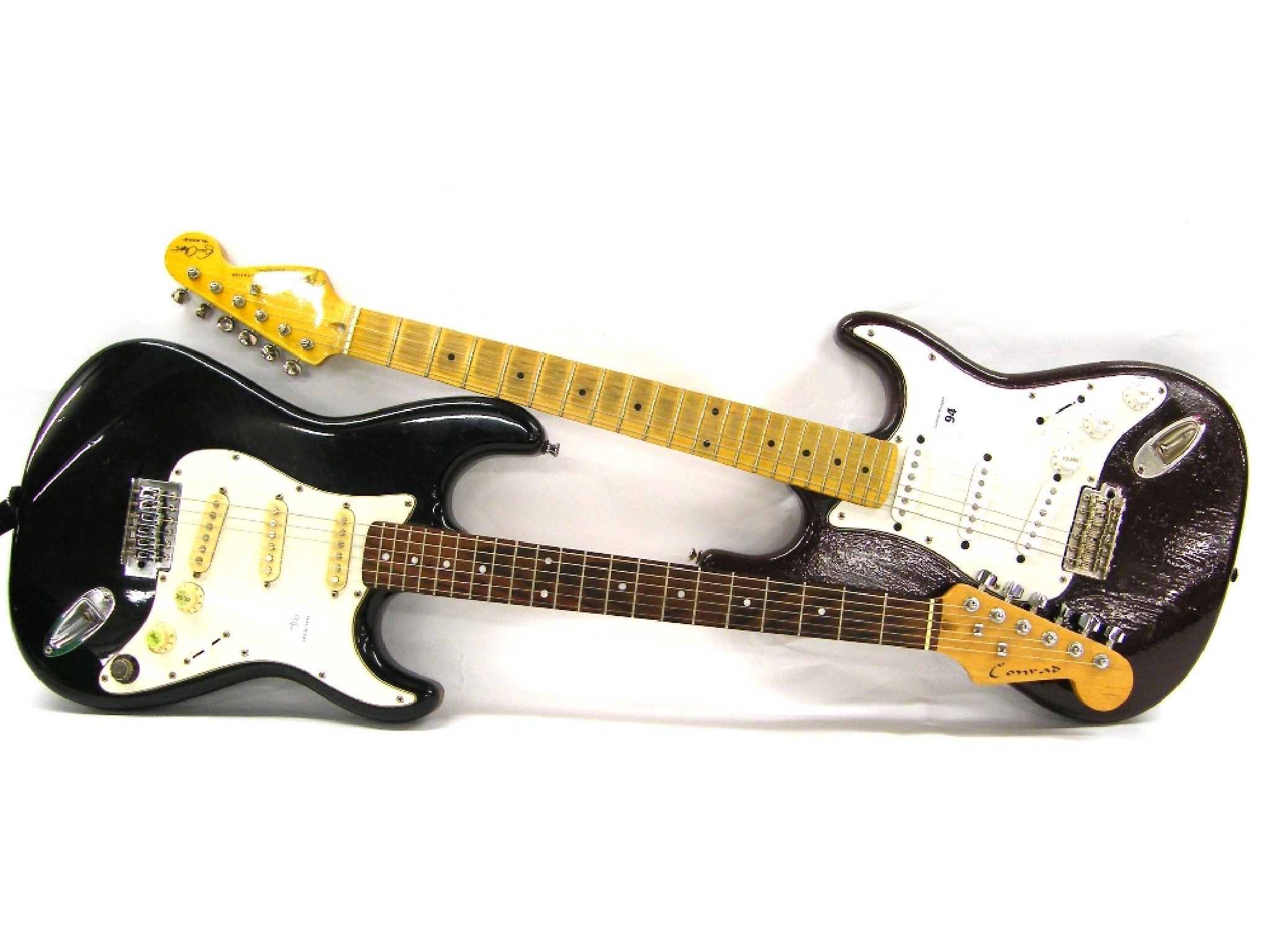 Appraisal: Two Stratocaster style electric guitars both in need of attention