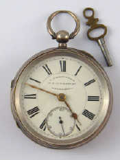 Appraisal: A silver cased key wind pocket watch movement and dial