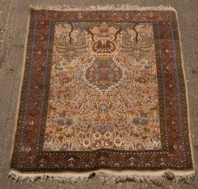 Appraisal: An Indian rug with vase of flowers design th Century