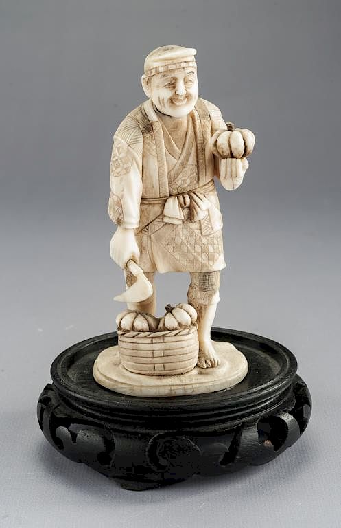 Appraisal: Japanese Ivory Figure of a Farmer IMPORTANT THIS LOT IS