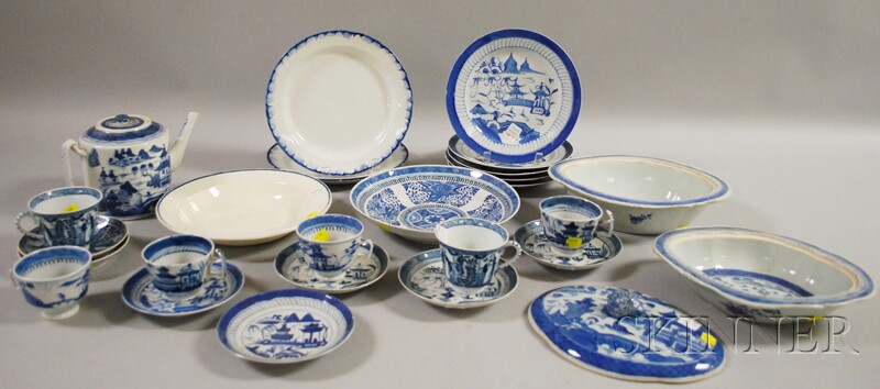 Appraisal: Twenty-two Pieces of Chinese Export Porcelain mostly Canton tableware and