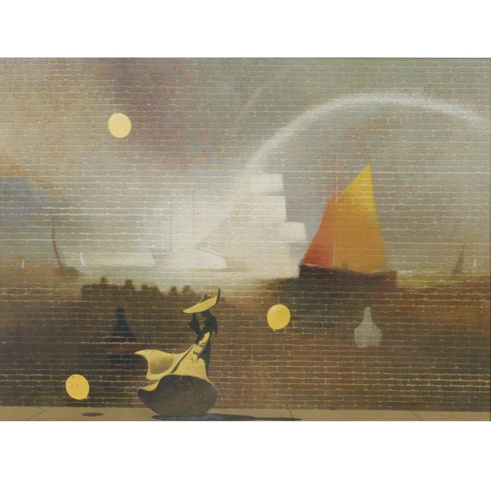 Appraisal: ROBERT REMSEN VICKREY AMERICAN - RED SAIL EGG TEMPERA ON