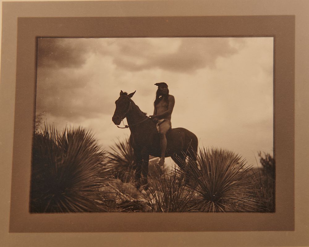 Appraisal: EDWARD SHERIFF CURTIS American - The Scout - Apache double