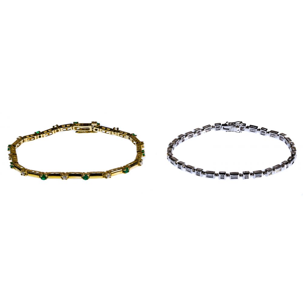 Appraisal: K WHITE GOLD AND K YELLOW GOLD TENNIS BRACELETS items