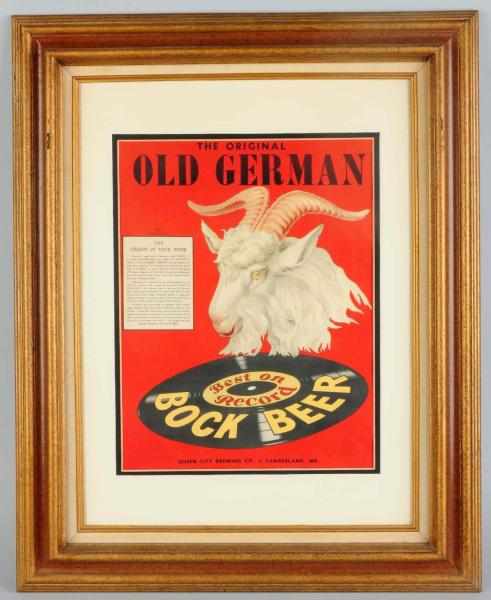 Appraisal: Old German Bock Beer Lithograph One small mark to top