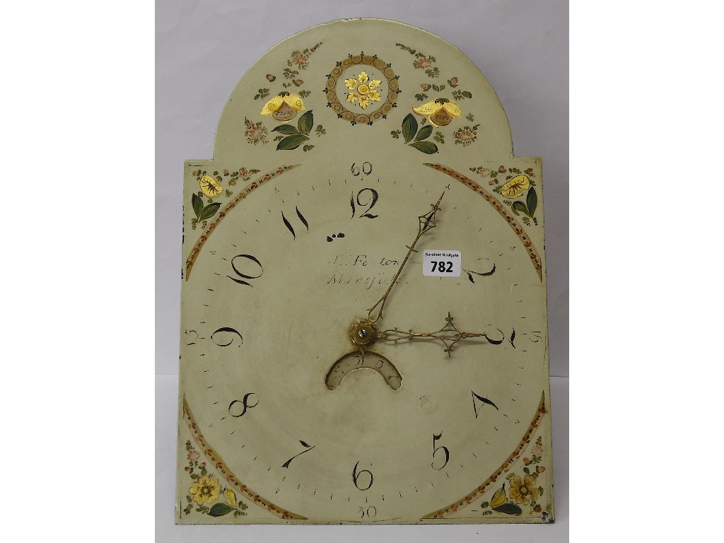 Appraisal: Thirty hour longcase clock movement the arched painted dial signed