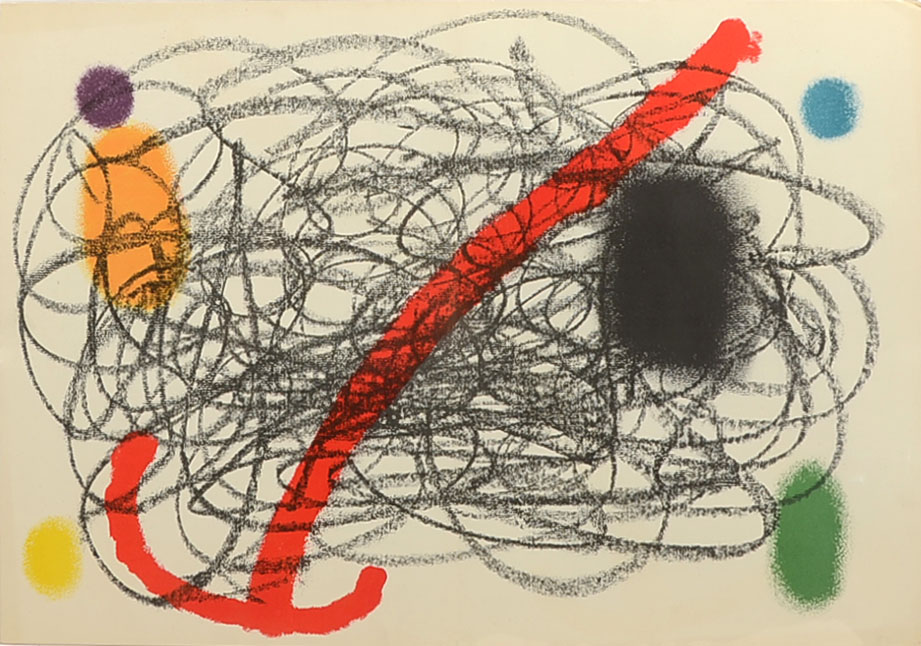 Appraisal: MIRO LITHOGRAPH ABSTRACT COMPOSITION FROM DLM '' x '' unsigned