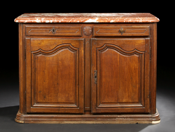 Appraisal: Provincial Oak and Marble-Top Buffet early th century and later