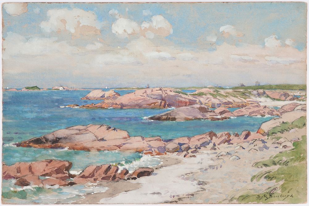 Appraisal: Sydney Richmond Burleigh Seascape Watercolor on Board Sydney Richmond Burleigh