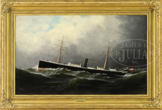 Appraisal: ANTONIO JACOBSEN American - PORTRAIT OF THE AMERICAN SCREW STEAM-SAILER