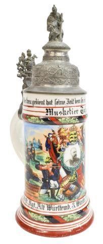 Appraisal: German Regimental beer stein commemorating the - Third Infantry with