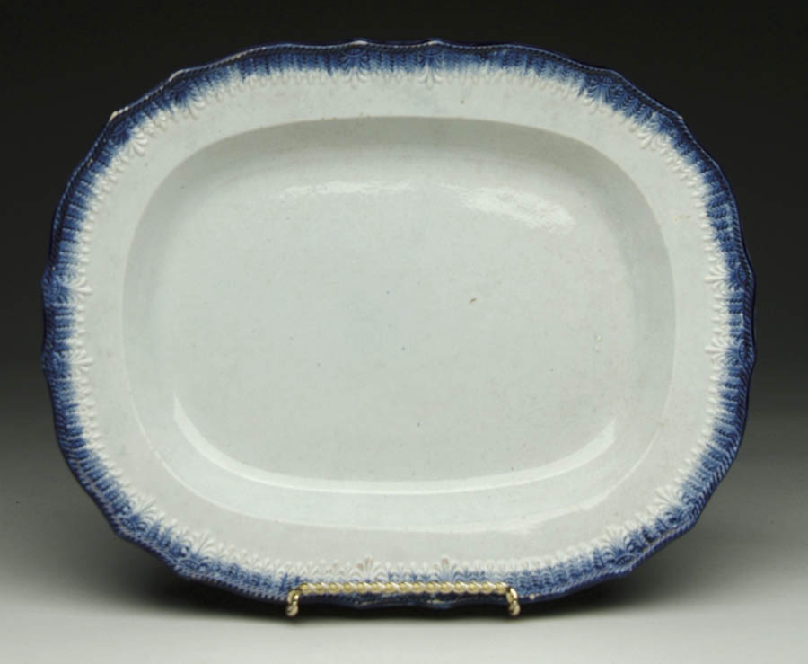 Appraisal: BLUE FEATHER EDGE LEEDS PLATTER Impressed mark on bottom SIZE