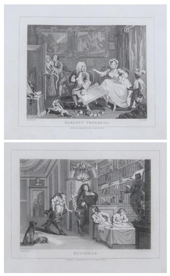 Appraisal: AFTER WILLIAM HOGARTH British - Five black and white engravings