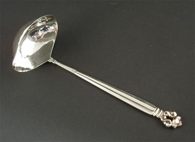 Appraisal: A Georg Jensen silver Acorn pattern ladle stamped marks cm