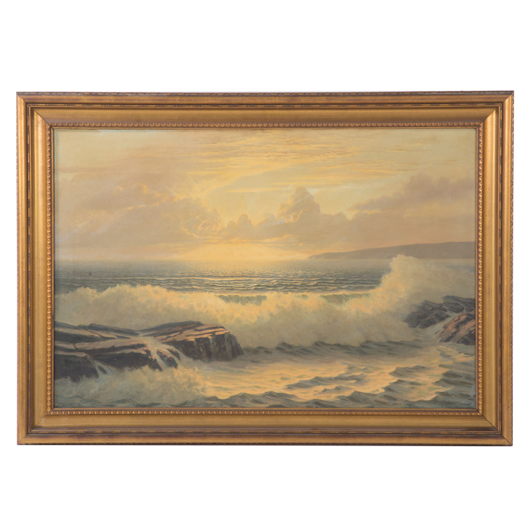 Appraisal: Josef M Arentz Crashing Waves oil on canvas German American