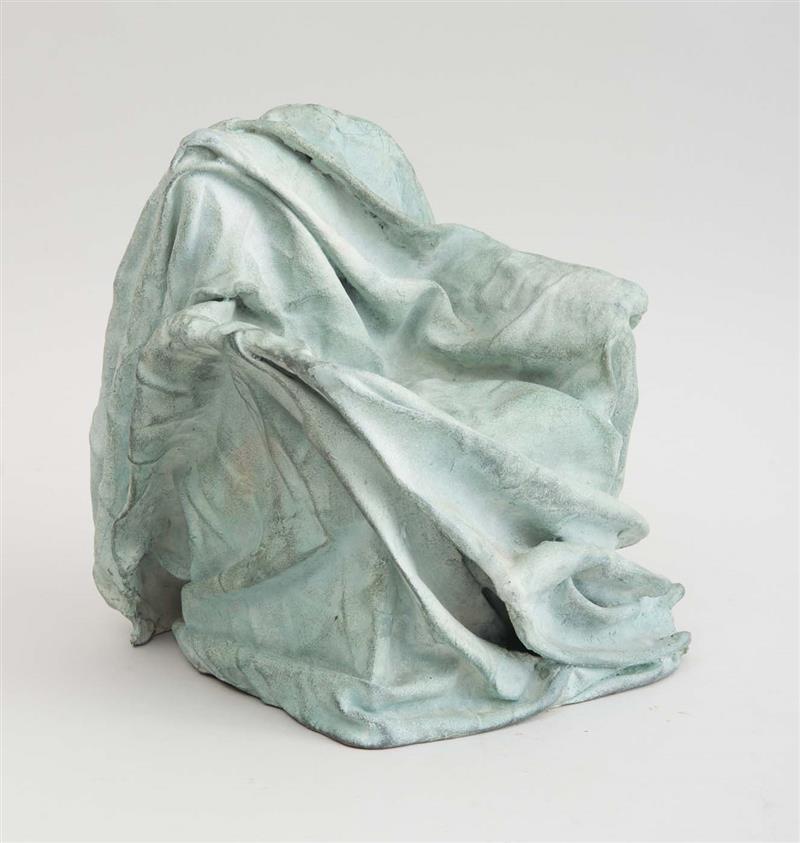 Appraisal: MARINA KARELLA b DRAPED CHAIR Bronze with green patina unmarked