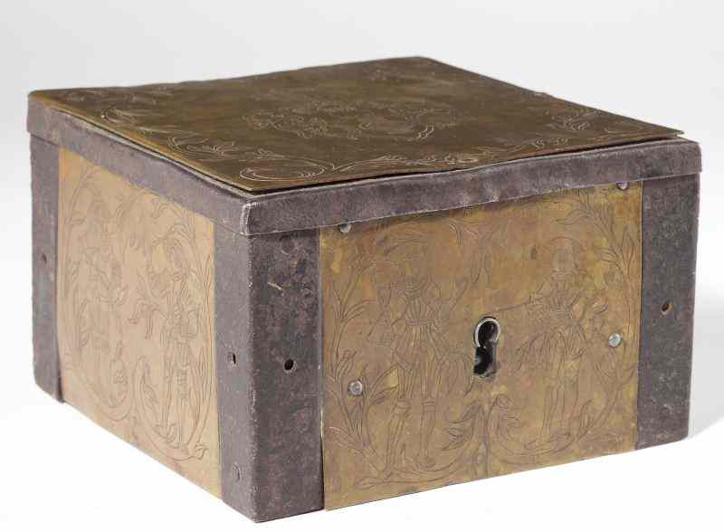 Appraisal: th century Continental Humidor or Lock Boxlikely Dutch sheet iron