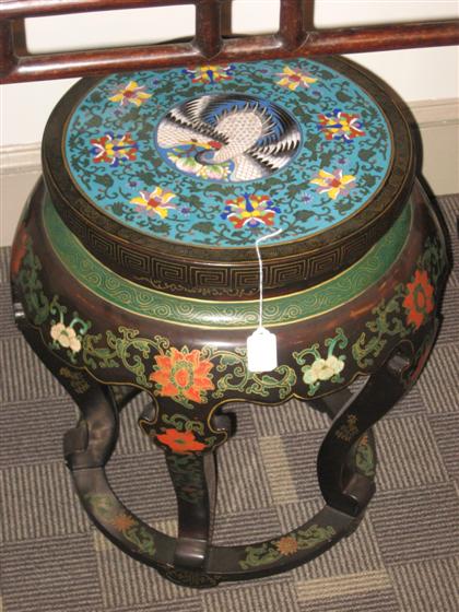 Appraisal: Chinese Cloisonne insert and dry lacquer side tablecloisonne th century