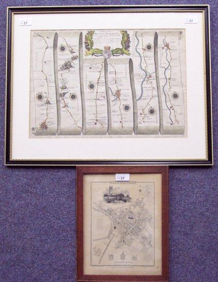 Appraisal: John OgilbyThe Road from Bristoll to Worcester plate an early