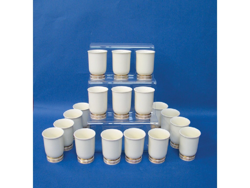 Appraisal: A SET OF EIGHTEEN WEDGWOOD KEITH MURRAY SMALL BEAKERS the