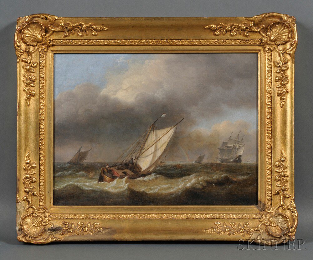 Appraisal: Attributed to Thomas Luny British - Fishing Boat and Distant