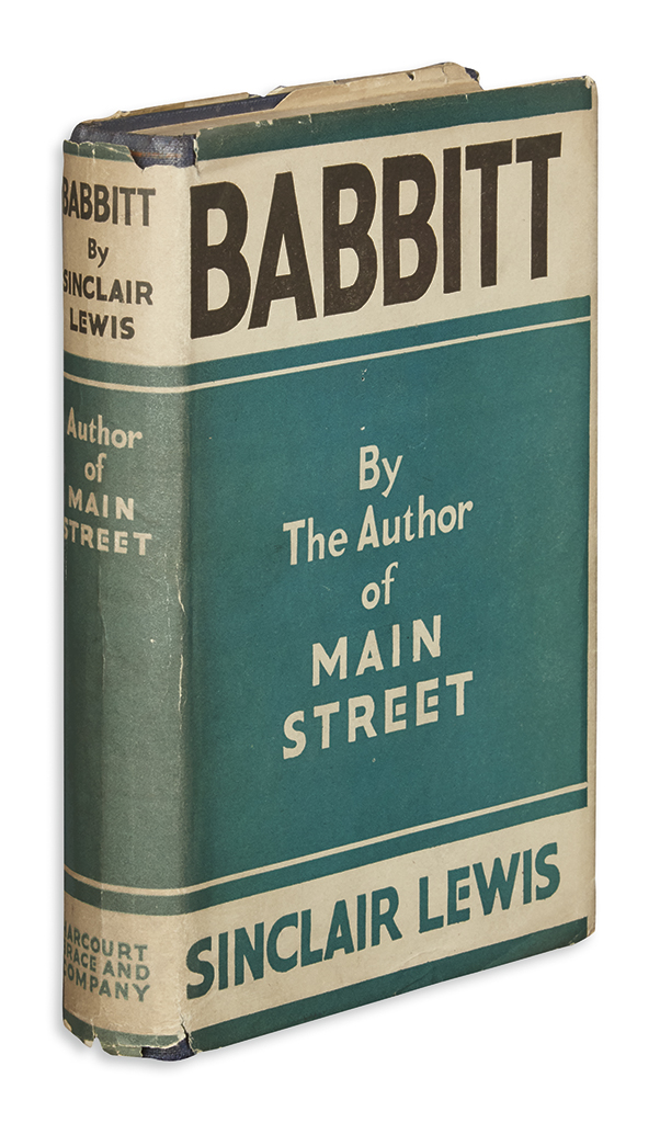 Appraisal: LEWIS SINCLAIR Babbitt vo publisher's blue and orange cloth rubbed