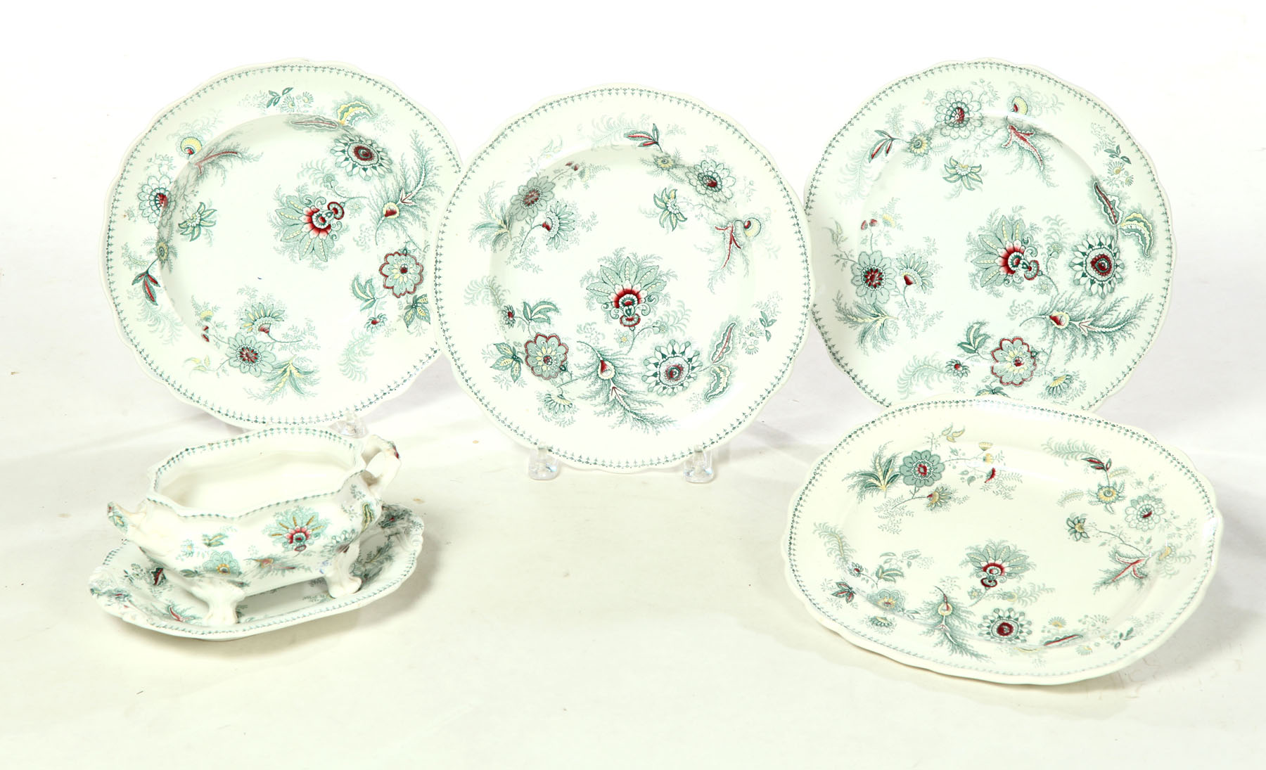 Appraisal: DINNER SERVICE SET England nd half- th century Green Eastern