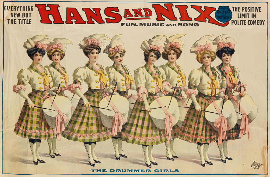 Appraisal: DESIGNER UNKNOWN HANS AND NIX THE DRUMMER GIRLS Circa x