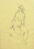 Appraisal: Henry George Keller American - Untitled nude woman Ink on