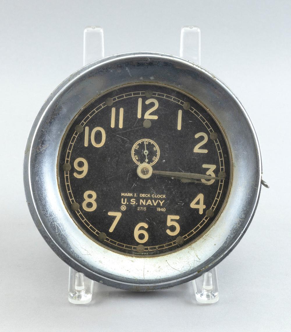 Appraisal: US NAVY MARK I DECK CLOCK CIRCA FACE DIAMETER TOTAL