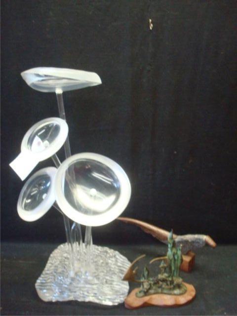 Appraisal: Midcentury Sculptures Lucite the others mixed metals and wood From