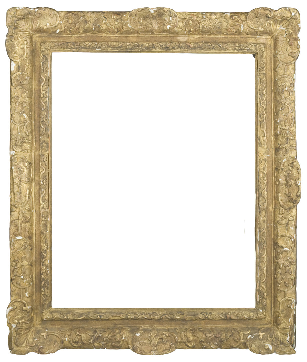 Appraisal: TWO CARVED AND GILDED WOODEN FRAMES Sight of largest x