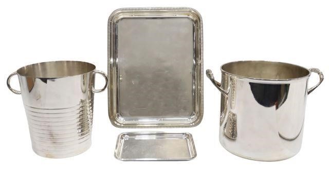 Appraisal: lot of French silverplate barware Orfevrerie Christofle Paris including trays