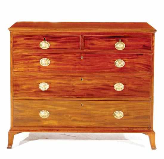 Appraisal: George III style mahogany chest of drawers early th century