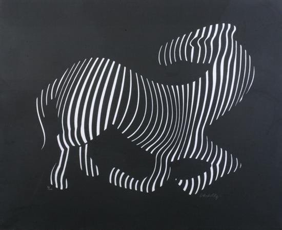 Appraisal: VICTOR VASARELY Hungarian French - ZEBRA signed lower right and