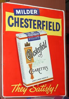 Appraisal: Chesterfield tin sign x Chesterfield tin sign x