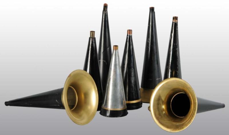 Appraisal: Lot of Metal Edison Phonograph Horns Condition Excellent Size Largest