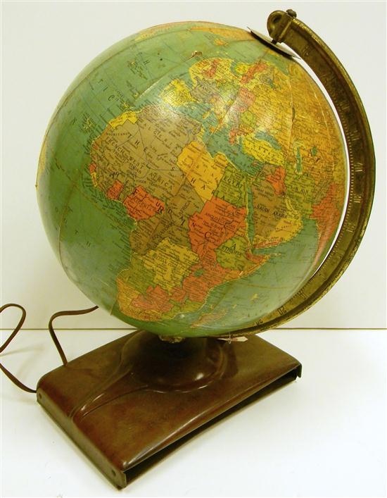 Appraisal: Replogle inch precision globe lighted interior on flat metal base