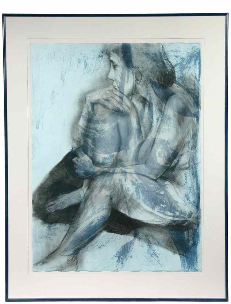 Appraisal: MIXED MEDIA - 'The Blueberry - Nude' by Frances Hodson