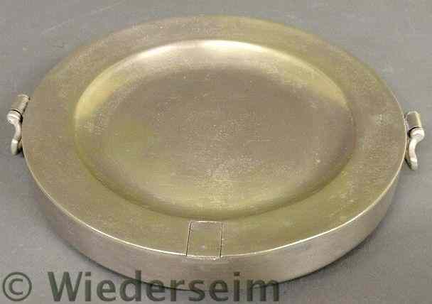 Appraisal: Pewter warming plate with partial touchmark Phil diam