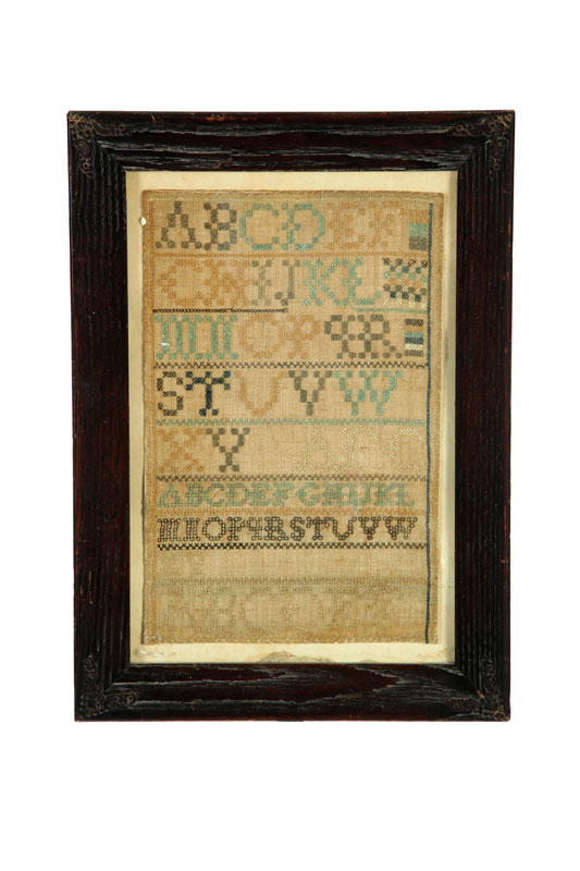 Appraisal: MARKING SAMPLER Probably American st half- th century silk on