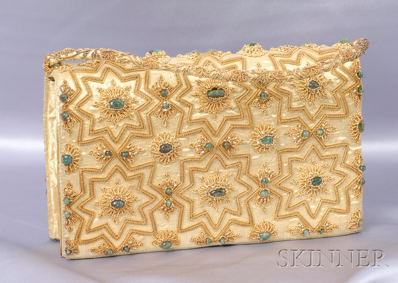 Appraisal: Gem-set Evening Bag India the silk purse elaborately decorated with