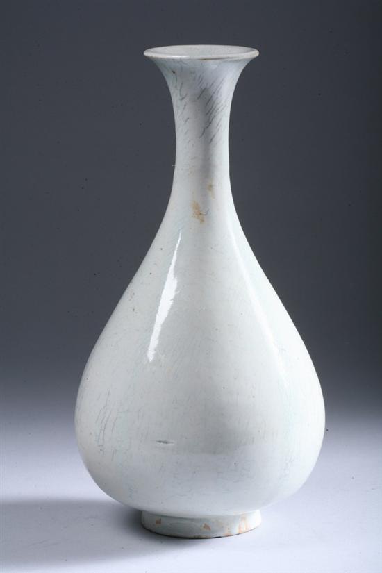 Appraisal: KOREAN WHITE PORCELAIN VASE Floral decoration - in high